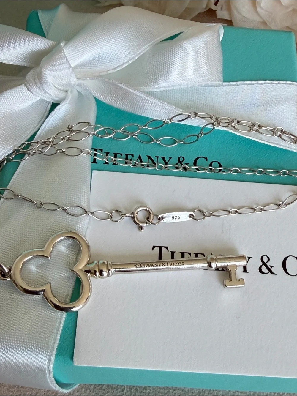 Tiffany & Co. Large Key Necklace Sterling Silver 36”  $700